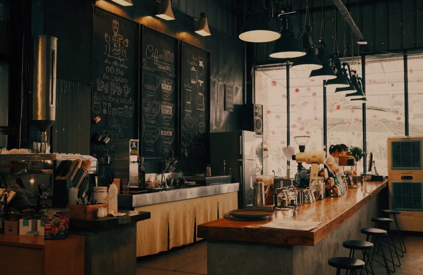 Inside a coffee shop